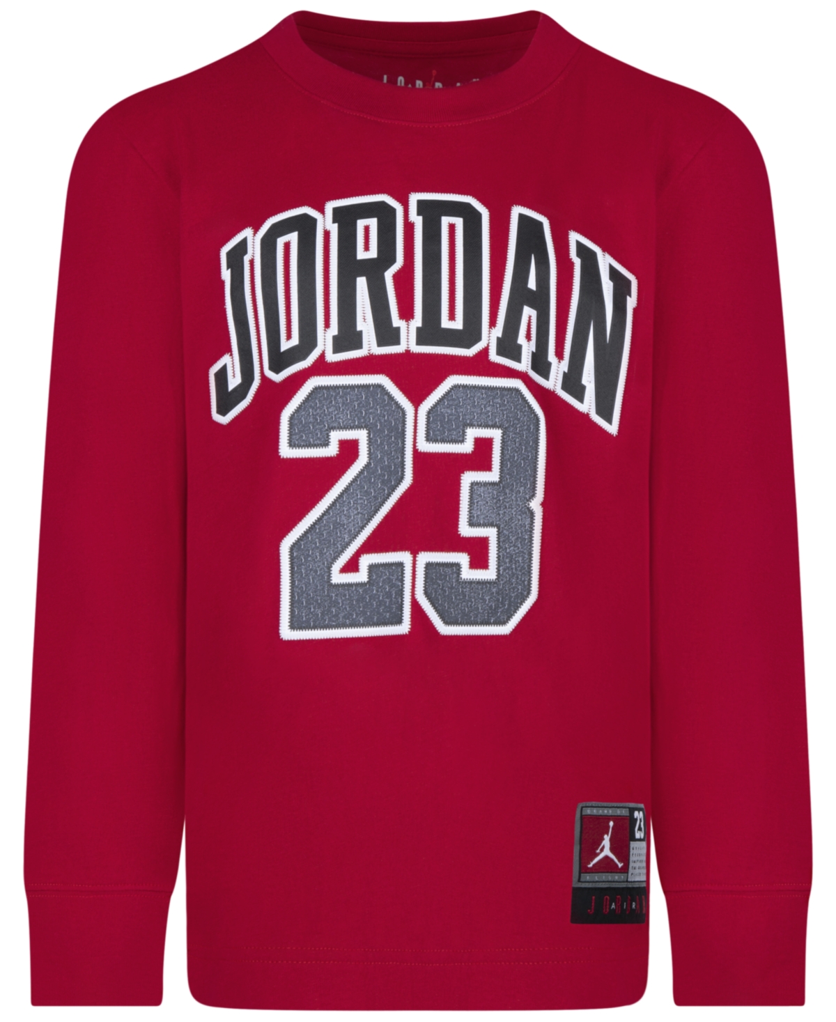 Jordan Practice Flight Long Sleeve Tee Big Kids T-shirt In Gym Red
