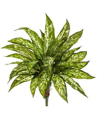 Aglaonema Artificial Plant for Low Maintenance Indoor Decor (Set of 4)