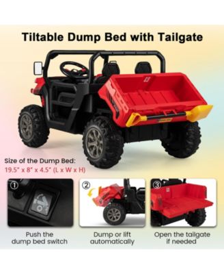 2-Seater Kids Ride On Dump Truck with Dump Bed and Shovel