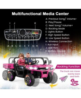 2-Seater Kids Ride On Dump Truck with Dump Bed and Shovel