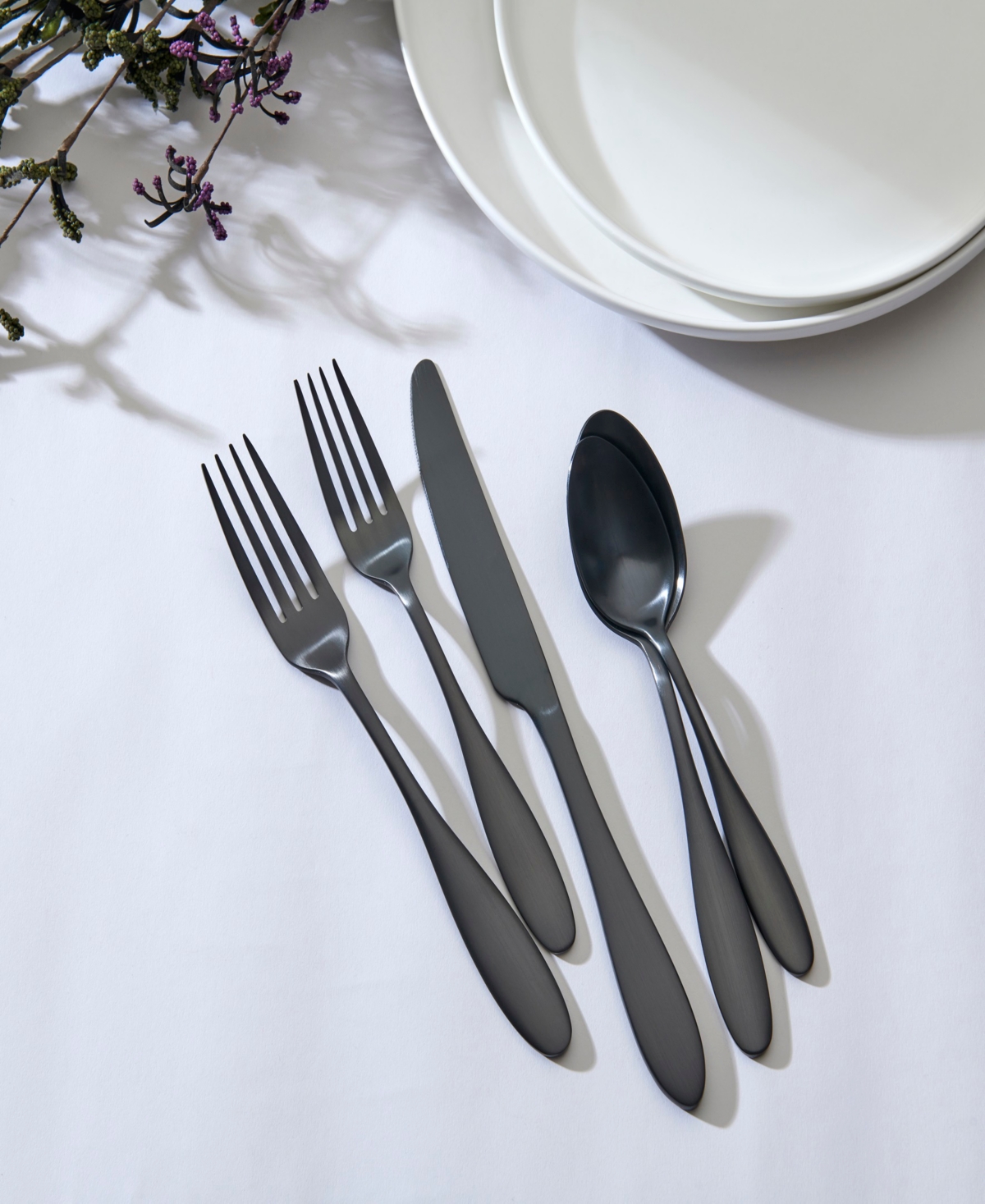 Ornative Amadea Service For 4 20 Piece Flatware Set In Black