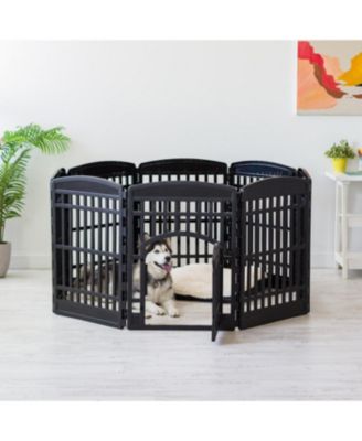 USA 34" Exercise 8-Panel Pet Playpen with Door, Dog Playpen, for Small, Medium, and Large Dogs, Keep Pets Secure, Easy Assemble, Fold It Down, Easy Storing, Customizable, Black