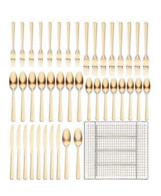 Alicja 42 Piece Flatware Set with Wire Caddy, Service for 8 