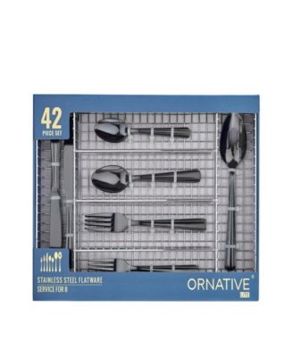 Alicja 42 Piece Flatware Set with Wire Caddy, Service for 8 