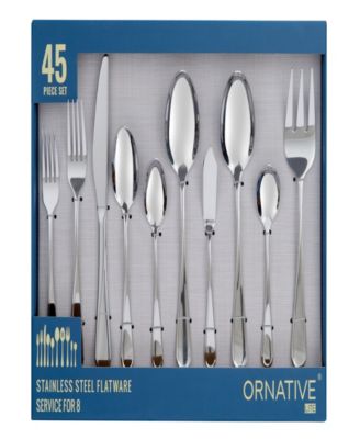 Noa Mirror 45 Piece Flatware Set, Service for 8 