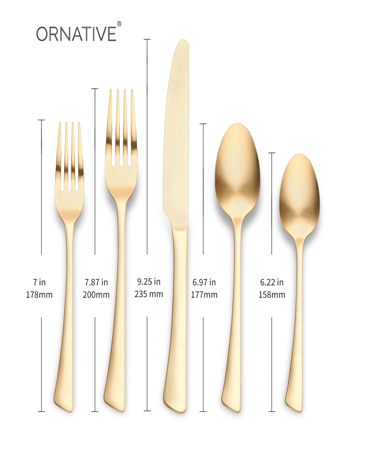 Ornative Abril Service For 4 20 Piece Flatware Set In Gold