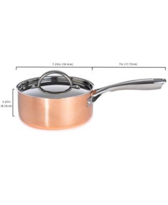 Vintage Tri-Ply Copper 7" Saucepan 2qt. with Lid, Polished