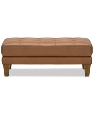 Niebee 47" Leather Cocktail Ottoman, Created for Macy's