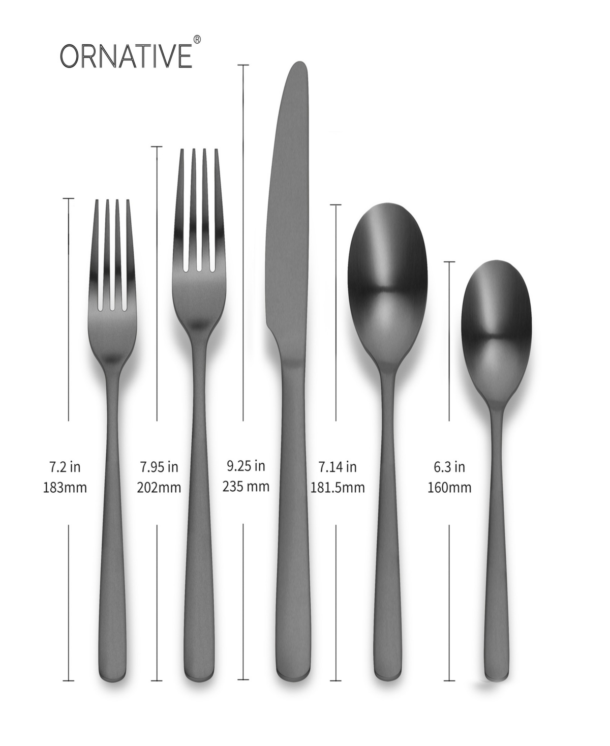 Ornative Aabbye Service For 4 20 Piece Flatware Set In Black