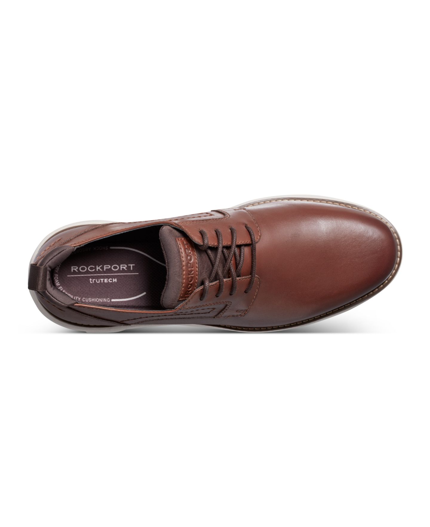 Мужские туфли Rockport Canton Casual Lace-Up Round-Toe, цвет: Карамельный кожаный — фото 5