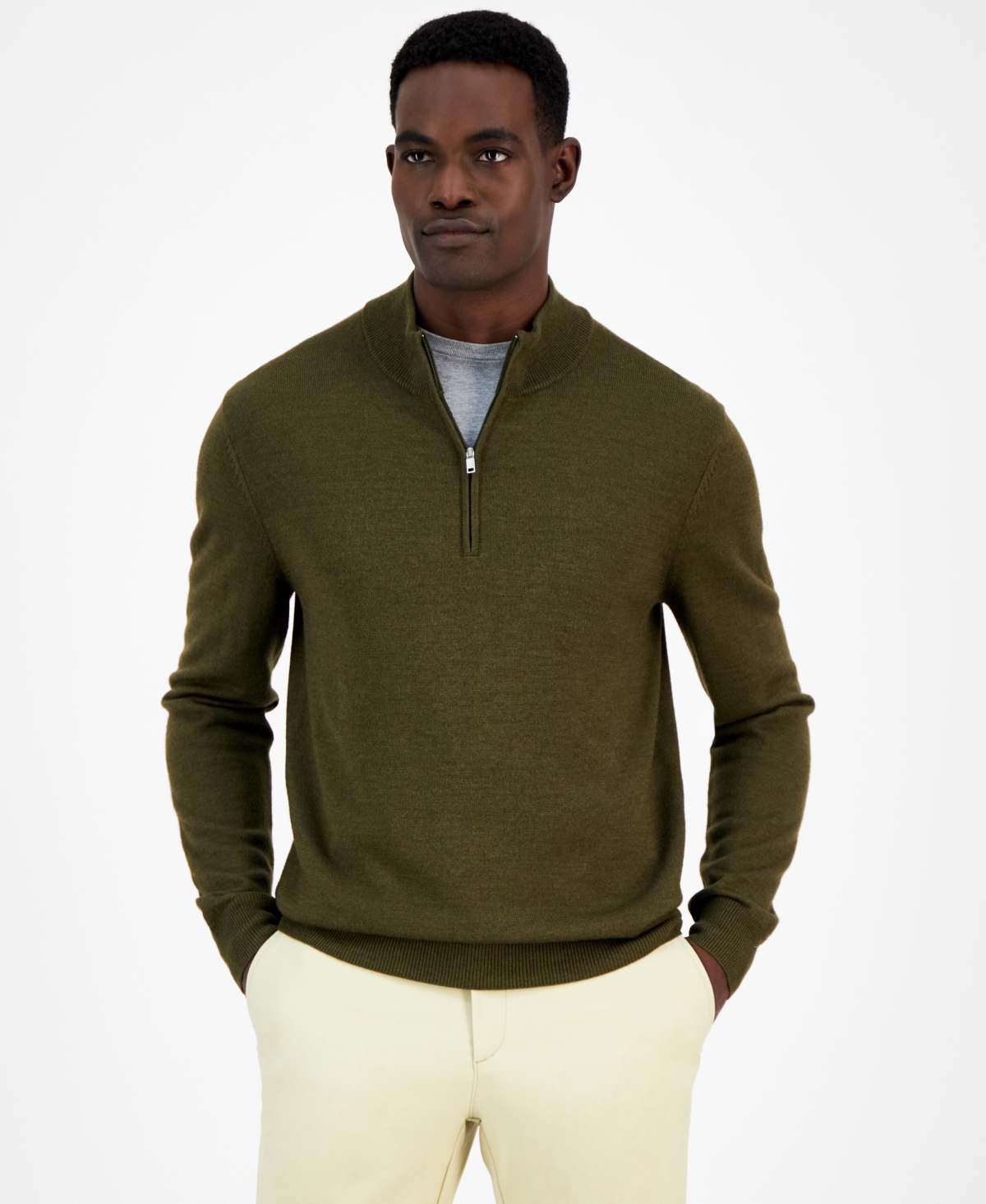 Alfani Men s Solid Crewneck Sweater Created for Macy s Smart Closet