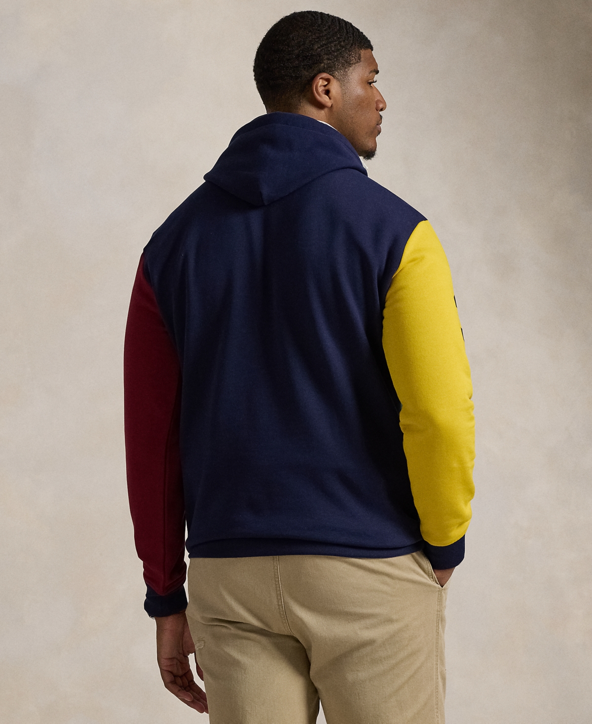 Polo Ralph Lauren Men's Big & Tall Big Pony Color-Blocked Fleece Hoodie