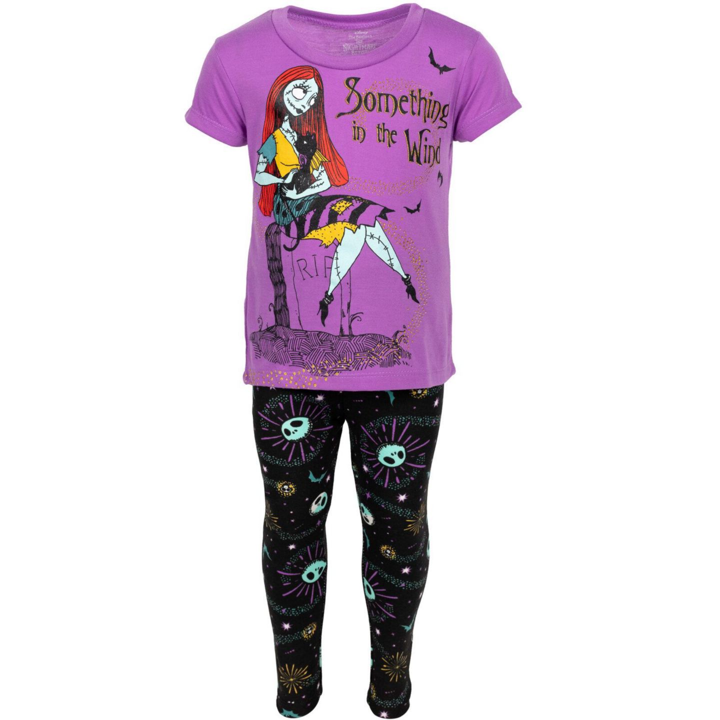 Комплект Nightmare Before Christmas Halloween 2-Piece T-Shirt and Leggings Set для девочек-малышей, цвет: Фиолетовый чёрный — фото 7