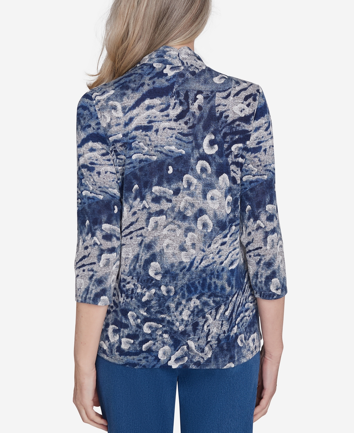 Alfred Dunner Classic Animal Melange Two In One Top In Neutral