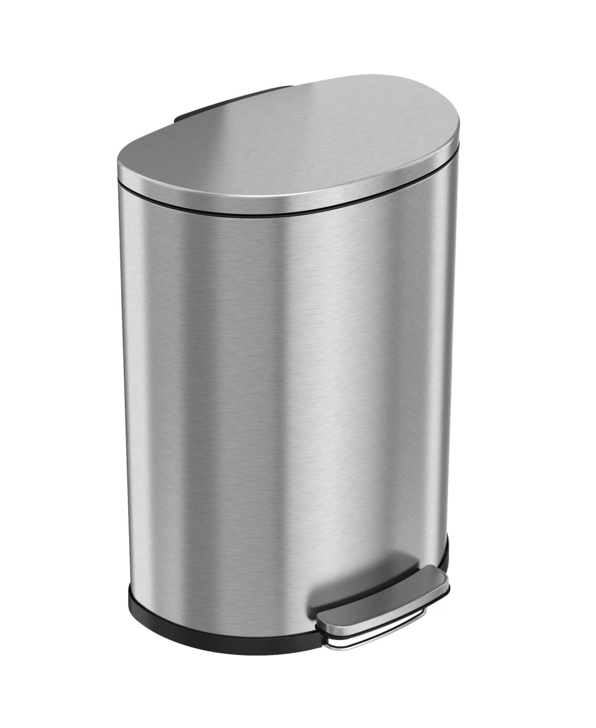 SoftStep Stainless Steel Semi-Round Step Trash Can with AbsorbX Odor Filter and Removable Inner Bucket 13.2 Gallon Silver - Stainless steel