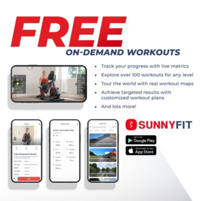 Electromagnetic Recumbent Cross Trainer Exercise Elliptical Bike w/Arm Exercisers, Exclusive SunnyFit App Bluetooth Connectivity