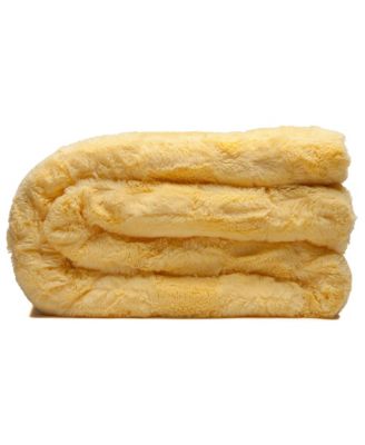 Premium Fuzzy Faux Fur Microfiber Polyester Reversible Throw Blanket, Throw