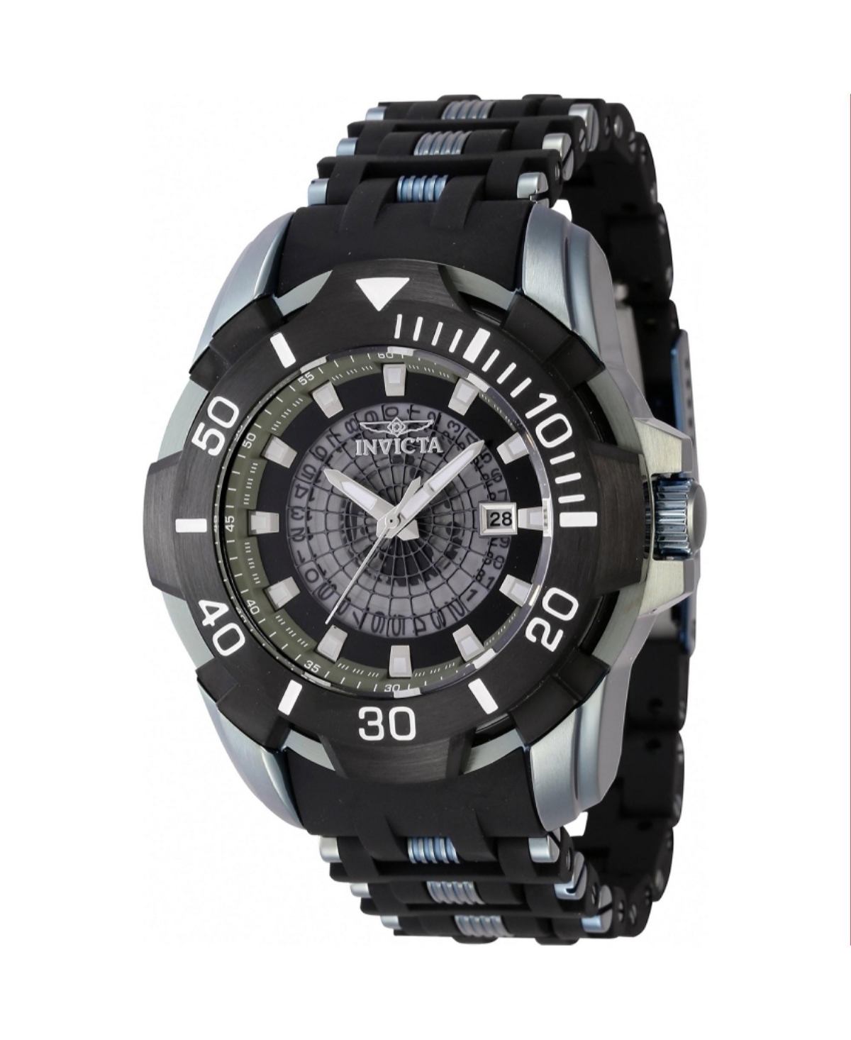 Invicta Men's 44130 Sea Spider Quartz Multifunction Green, Transparent Dial Watch - Black