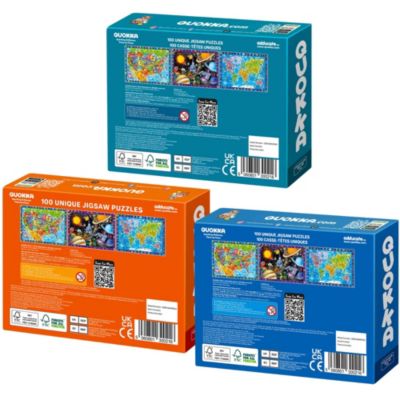 100 Pieces Search and Find Floor Jigsaw Puzzles for Kids Ages 4-6 - 3 SET Educational Puzzles