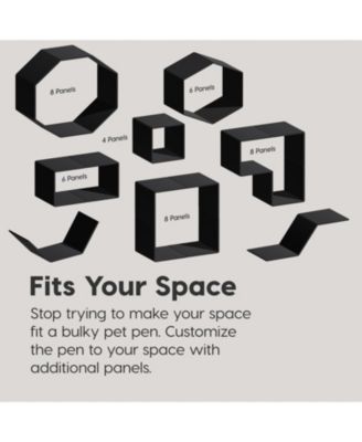 24" Exercise 4-Panel Pet Playpen with Door, Dog Playpen, Puppy Playpen, for Small and Medium Dogs, Keep Pets Secure, Easy Assemble, Rust-Free, Heavy-Duty Molded Plastic, Customizable, Black