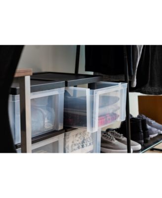 Set of 2 Plastic 3 Drawer Slim Narrow Storage Drawer Cart with 4 Caster Wheels