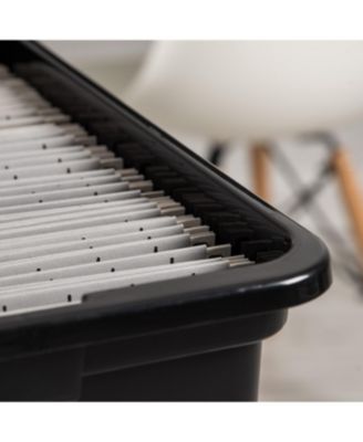 35 Qt. 1Pack File Box File Organizer Plastic File Box for Letter/Legal File, BPA-Free Plastic Storage Bin Tote Organizer with Latching Lid