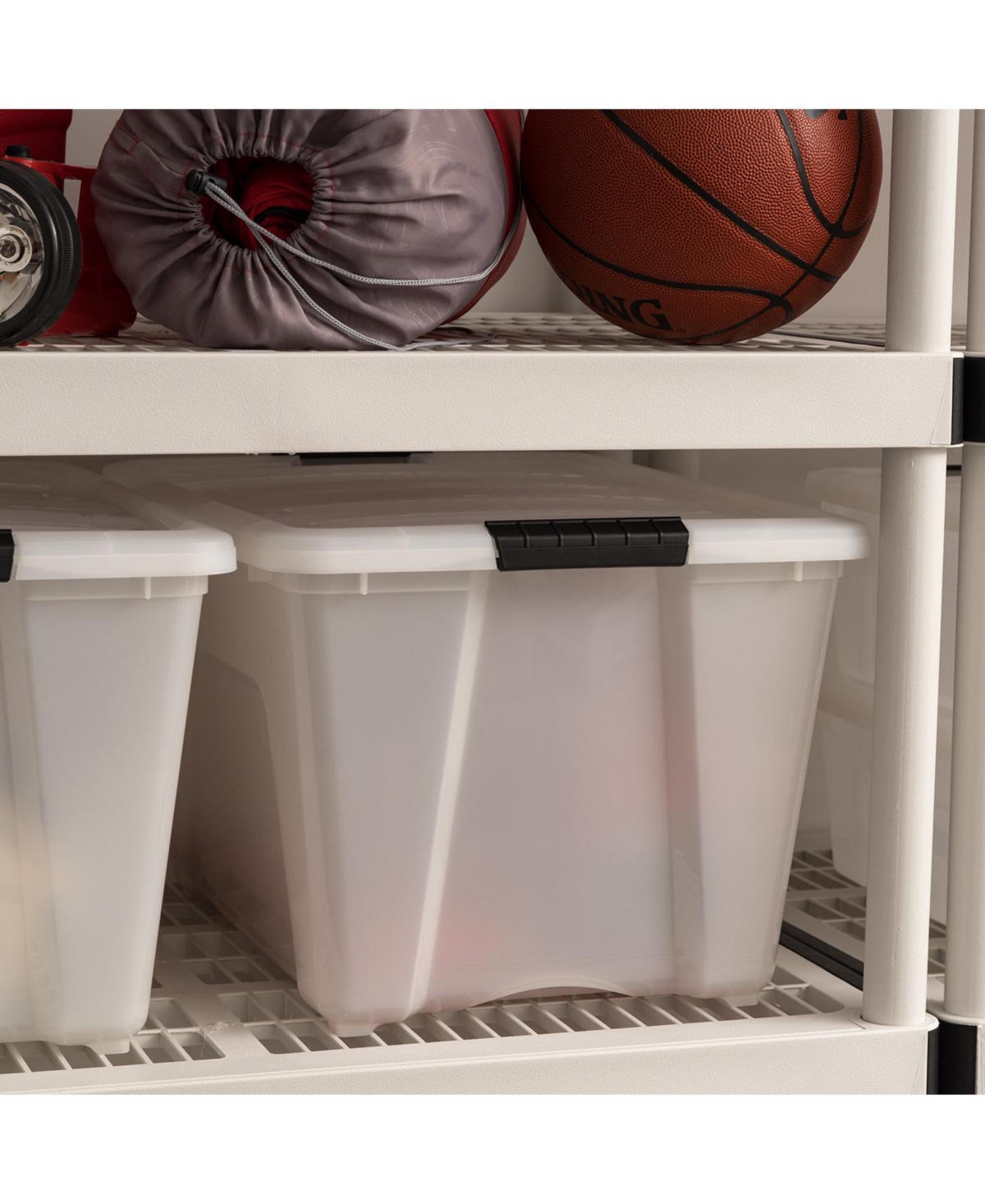 Iris Usa 54 Qt Stackable Plastic Storage Bins with Lids, Pack - Bpa-Free, Made in Usa - Discreet Organizing Solution, Latches, Durable Nestable Cont