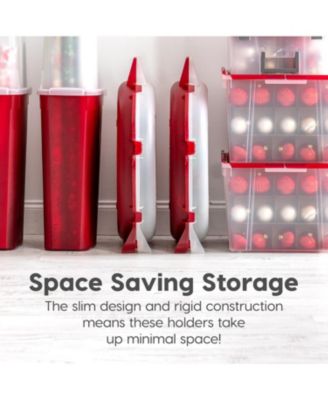 USA 24" Wreath Storage Container Box, Clear/Red