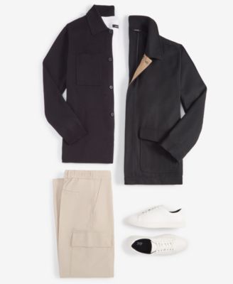 Men's Shirt Jacket, Car Coat, Pants & T-Shirt Outfit