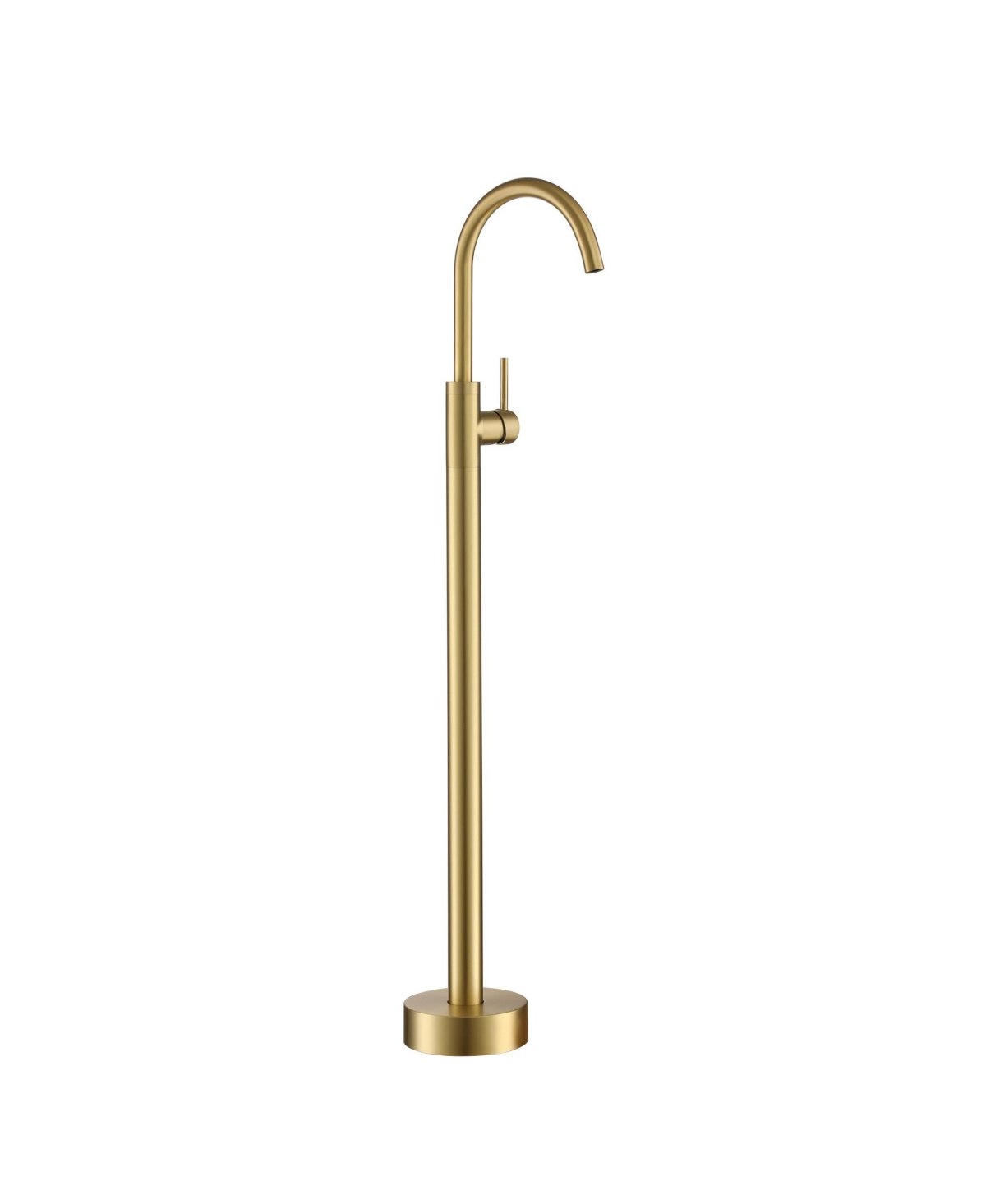 Boyel Living Freestanding Floor Mount Single Handle Bath Tub Filler Faucet with Water Supply Lines in Brushed Gold - Brushed gold