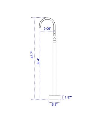Freestanding Floor Mount Bath Tub Filler Faucet with Single Handle and Water Supply Lines