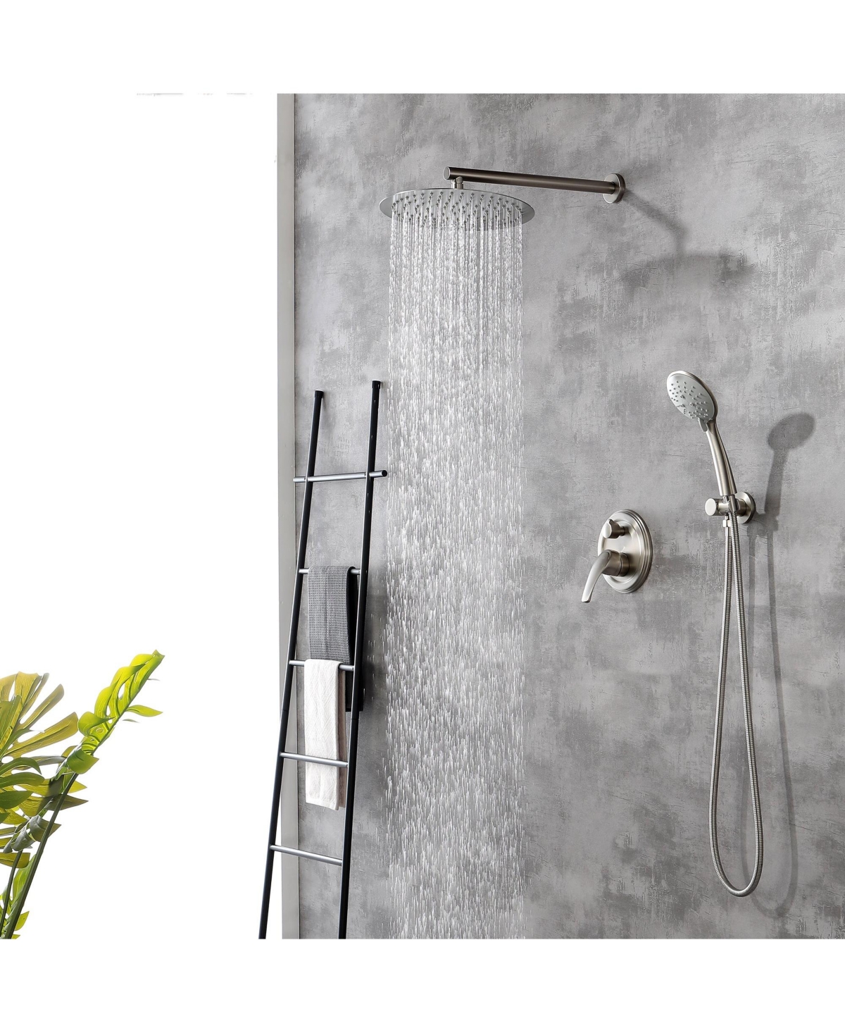Boyel Living 5-Spray Patterns with 2.35 Gpm 12 in. Wall Mount Dual Shower Heads with Valve Included