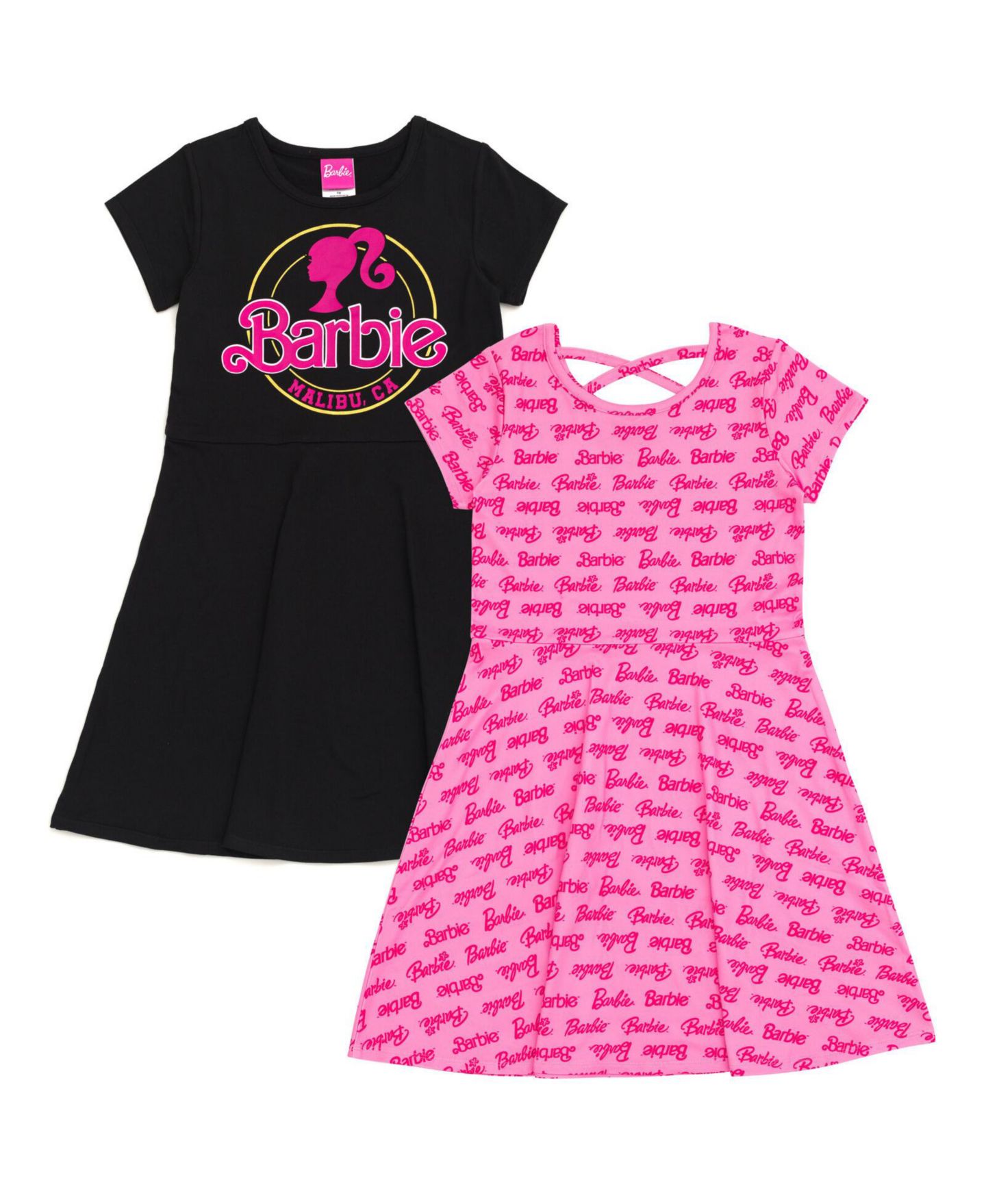 Платья Barbie 2 Pack Skater Dresses to для девочек, цвет: Розовый / Чёрный — фото 1