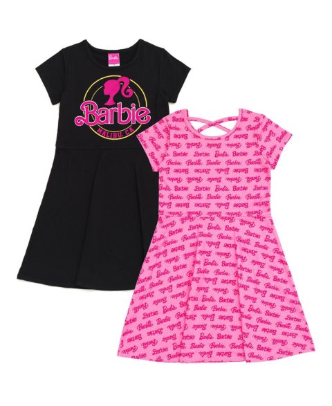 Платья Barbie 2 Pack Skater Dresses to для девочек, цвет: Розовый / Чёрный