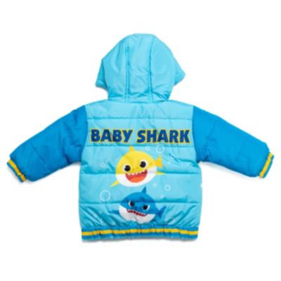 Baby Boys Pinkfong Shark Zip Up Winter Coat Puffer Jacket