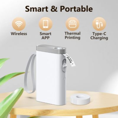 Label Maker Machine with Tape, P21-A Portable Bluetooth Label Printer, Wireless Built-in Cutter Sticker Maker Mini Label Makers with Multiple Templates for Organizing Storage Office Home, Green