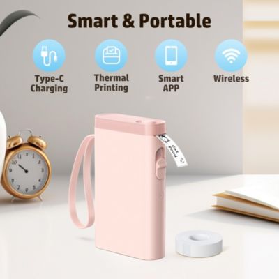 Label Maker Machine with Tape, P21-A Portable Bluetooth Label Printer, Wireless Built-in Cutter Sticker Maker Mini Label Makers with Multiple Templates for Organizing Storage Office Home, Green