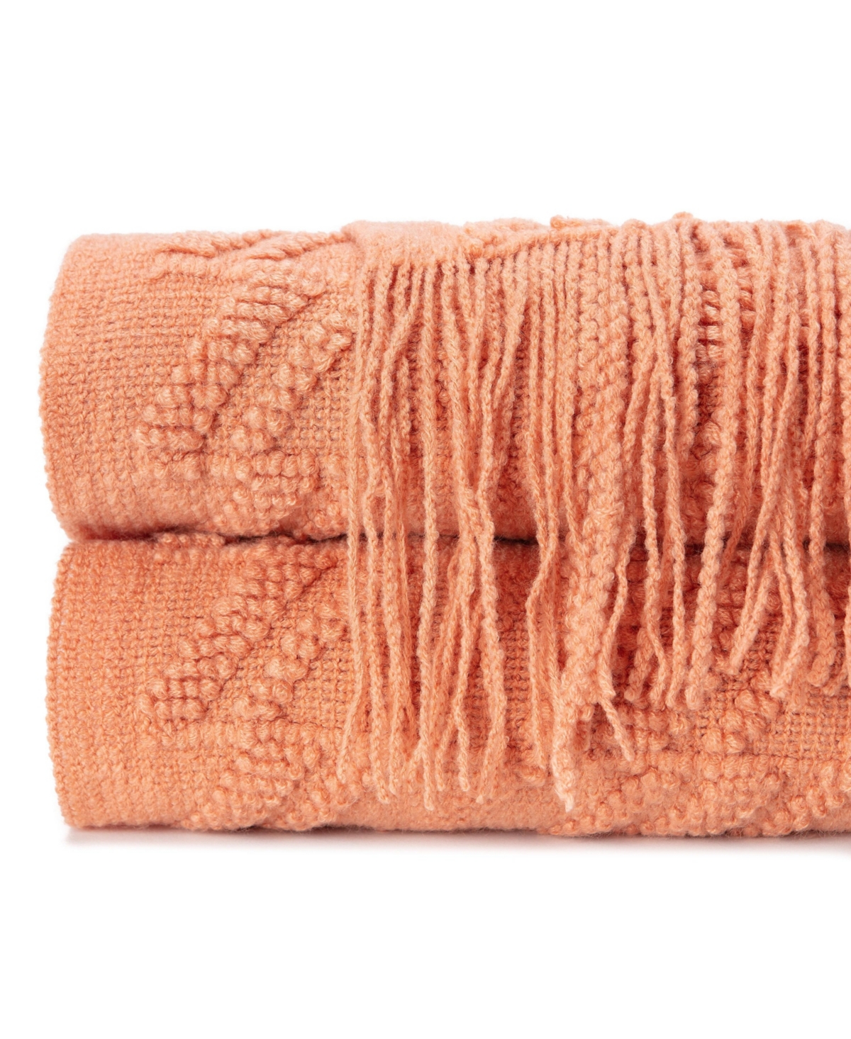 Chanasya Premium Rust Brown Blanket With Tassels - Acrylic Knitted Super Soft Fluffy Warm Cozy Lightweight Chic Boho Blanket for Bed Sofa Chair