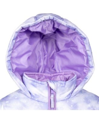 Frozen Princess Anna Elsa Zip Up Winter Coat Puffer Jacket