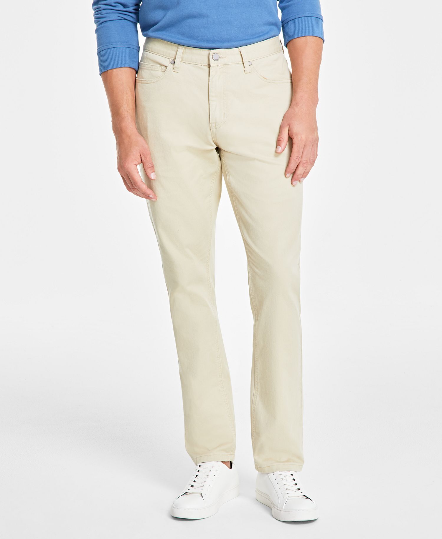 Alfani Men's Five-Pocket Straight-Fit Twill Pants (Pale Khaki in Size: 33 x 30)