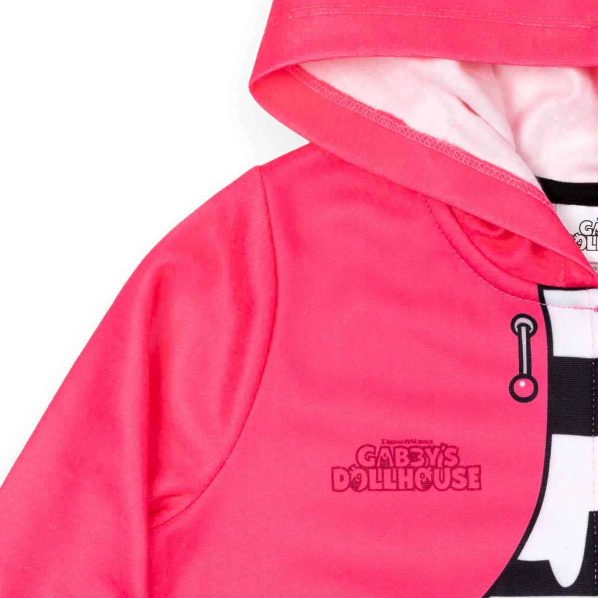 Dreamworks Gabby's Dollhouse Girls Zip Up Hoodie to -/ black / white