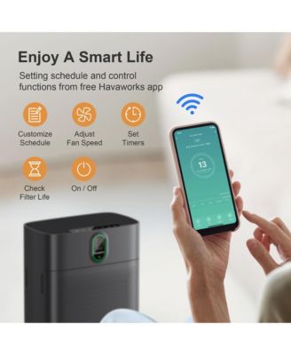 MORENTO Smart Air Purifier for home Large Rooms up to 1076 ft² Wi-Fi and Alexa compatible PM2.5 Air Quality Display Quiet Mode 24dB HEPA Filter Removes Dust Pollen Smoke