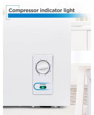 BLACK+DECKER 2.7 Cu. Ft. Compact Chest Freezer, Deep Freezer Holds Up To 94.5 Lbs. of Frozen Food, Removable Storage Basket, Mechanical Temperature Control, Manual Defrost, R600a Refrigerant, BCFK726, White