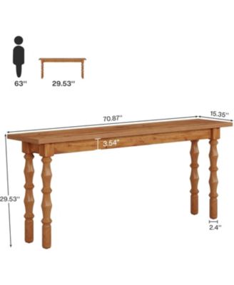 70.9-Inch Extra Long Console Table for Entryway, Narrow Sofa Table Behind Couch with Solid Wood Legs, Entry Accent Table