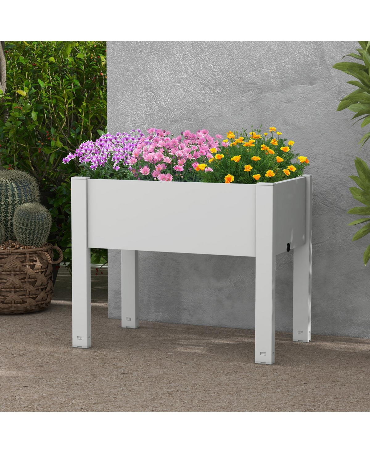 Slickblue Raised Bed Grow Box Self-Watering Planter Box Stand with Water Level Monitor