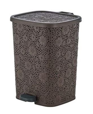 Mini 1.5 Gallon Step On Trash Can with Lid Lace Design