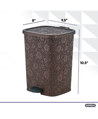 Mini 1.5 Gallon Step On Trash Can with Lid Lace Design