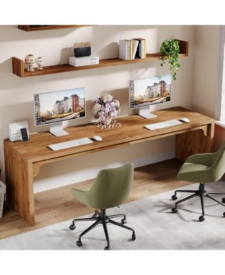 78.7 Inches Long Computer Desk, Wooden Extra Long Writing Desk Double Desk Workstation, 2 Person Desk for Home Office