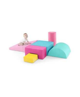 Kids 6-Piece Indoor Foam Activity Blocks for Climbing, Crawling, and Play