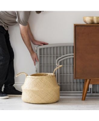 24-inch Exercise 4-Panel Pet Playpen with Door, Silver